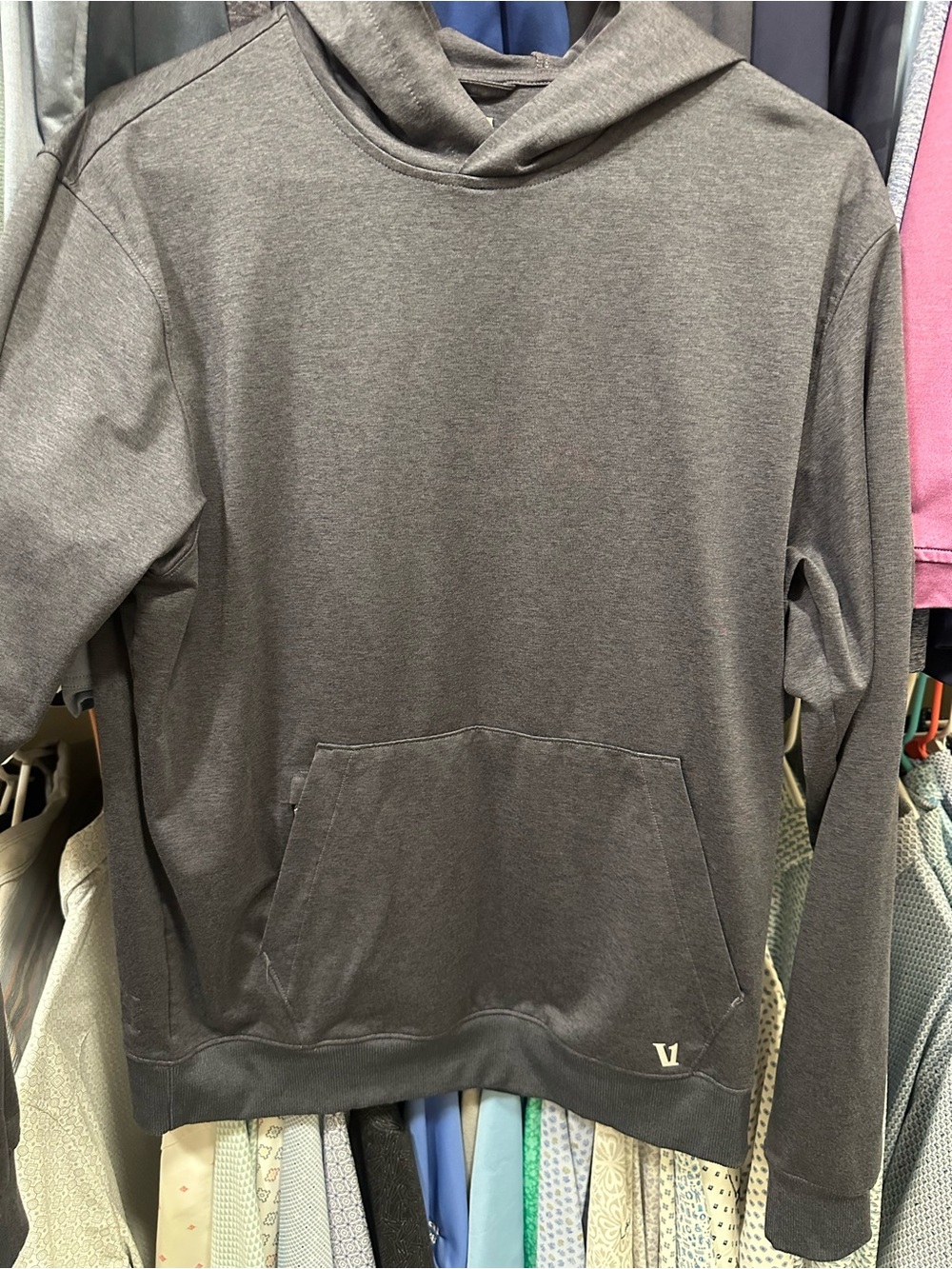 Vuori Navy Heather Pullover Hoodie Med